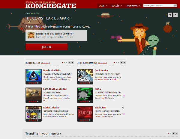 Yay! We made it to Kong's homepage!