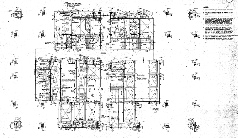 Plan de la structure centrale du 101ème étage de la tour Nord, où se déroule [08:46] 